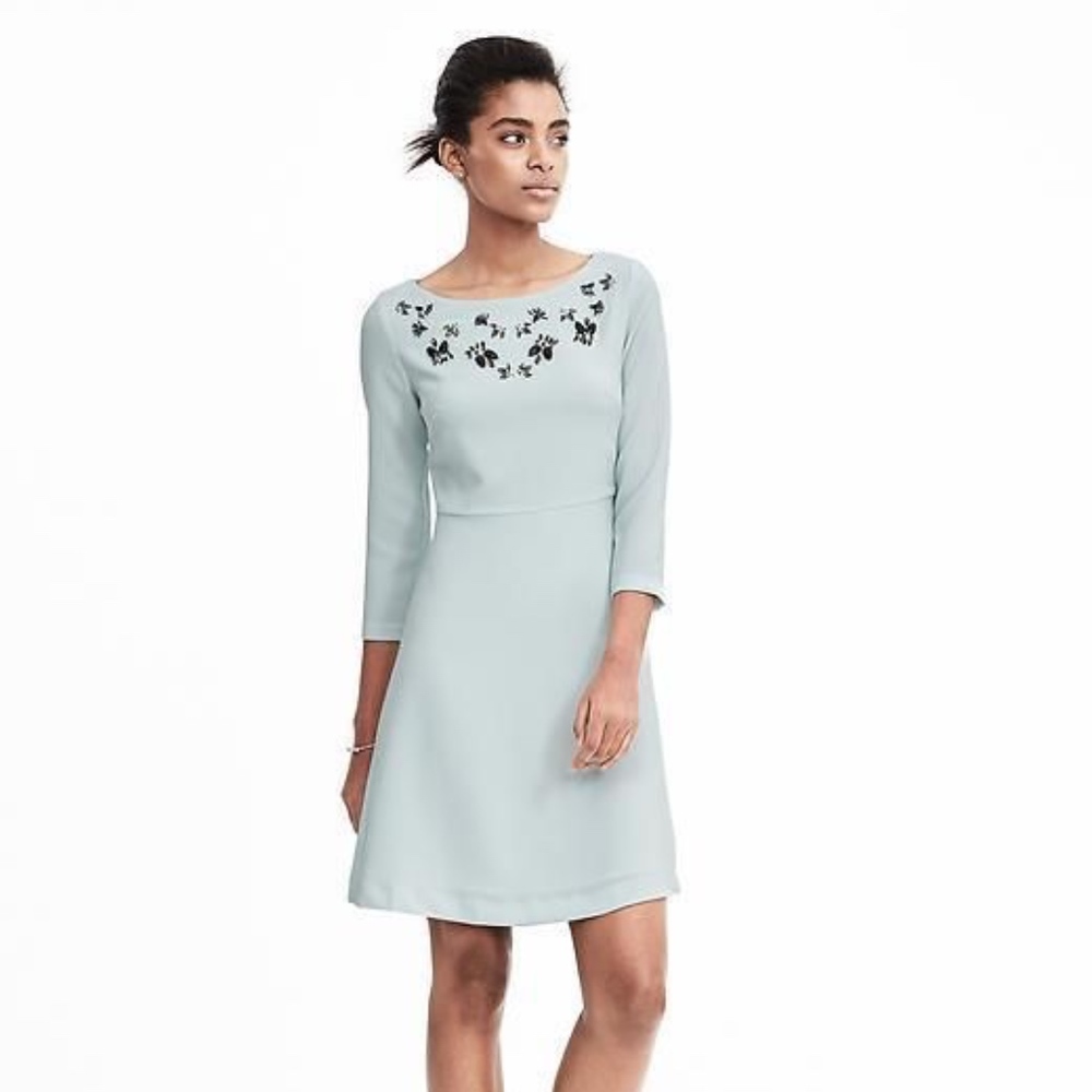 Banana Republic Embellished Crepe Dress